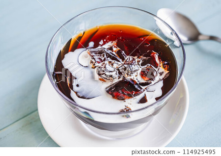 Glass Dessert Coffee Jelly Glass Dessert Coffee Jelly 114925495