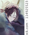 Illustration of a boy on a balcony 114925523