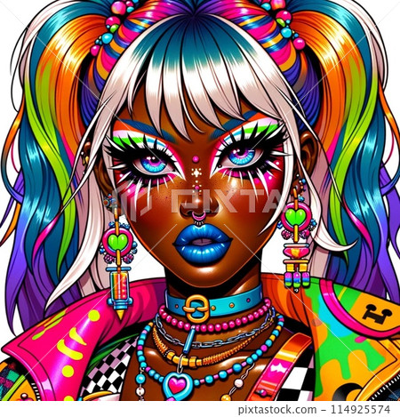 Woman with Yamanba makeup 114925574