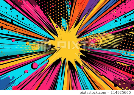 a vibrant explosion of colors in pop art style, generative AI 114925660
