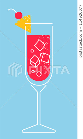 Cocktail glass drink vector illustration Cocktail glass drink vector illustration 114926077