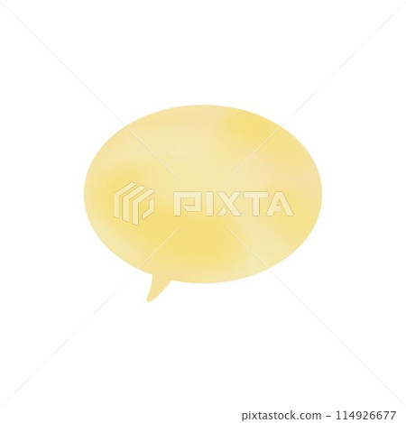 黃色橢圓形語音氣泡_水彩風格_左向單品 114926677