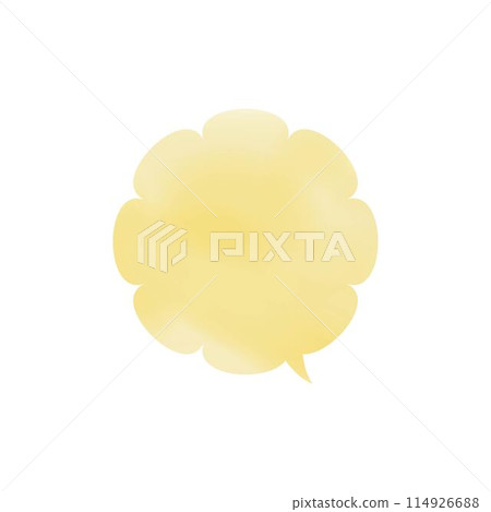 黃色蓬鬆泡泡_水彩風格_右向單品 114926688