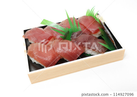 sushi, tuna, neta, red meat, nigiri, nigiri sushi, rice, seafood, fish, Japanese food, seafood, sashimi, Japan 114927096