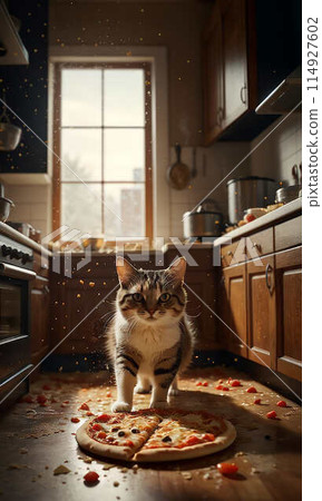 Cat destroy kitchen Cat destroy kitchen 114927602