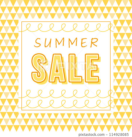 Yellow summer sale advertising banner with stylish geometric background 114928085