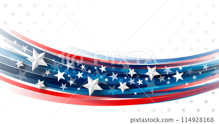 4th of july USA independence day banner design of stars and line curve on blue background with copy space vector illustration 4th of july USA independence day banner design of stars and line curve on blue background with copy space vector illustration 114928168