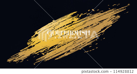 Luxury Gold Grunge Brush Stroke with Texture Effect Isolated on Black Background. Brush Stroke Illustration for Banner, Poster, or Sports. Scratch and Texture Elements For Design Luxury Gold Grunge Brush Stroke with Texture Effect Isolated on Black Background. Brush Stroke Illustration for Banner, Poster, or Sports. Scratch and Texture Elements For Design 114928812