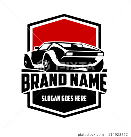 Car logo 1976 Lotus Spirit car isolated on white background side view. vector illustration available in eps 10. Car logo 1976 Lotus Spirit car isolated on white background side view. vector illustration available in eps 10. 114928852