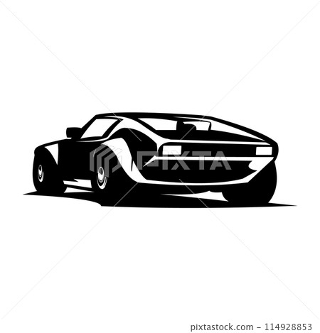 Car logo 1976 Lotus Spirit car - vector illustration, emblem design on white background Car logo 1976 Lotus Spirit car - vector illustration, emblem design on white background 114928853