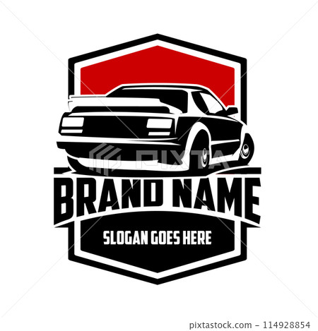 silhouette of 1976 Lotus Spirit car. premium vector design. isolated white background. best for logos, emblems, badges and the vintage car industry silhouette of 1976 Lotus Spirit car. premium vector design. isolated white background. best for logos, emblems, badges and the vintage car industry 114928854