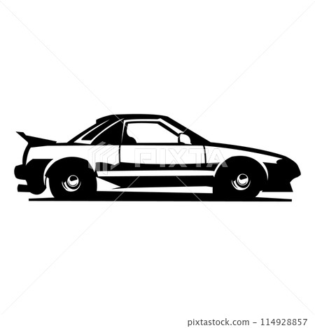 silhouette of a 1976 Lotus Spirit car. isolated white background view. Best for logos, badges, emblems, icons, sticker designs, old vintage car industry. available in eps 10 silhouette of a 1976 Lotus Spirit car. isolated white background view. Best for logos, badges, emblems, icons, sticker designs, old vintage car industry. available in eps 10 114928857