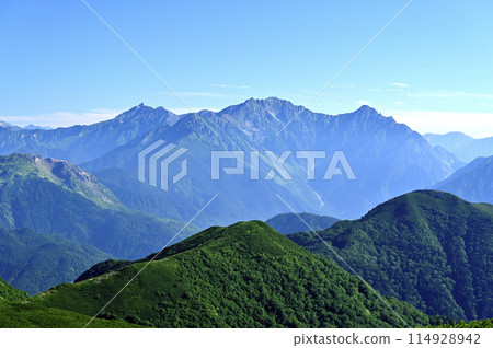早上從大黑山乘鞍看到的槍，穗高山（照片地點：大黑山乘鞍） 114928942