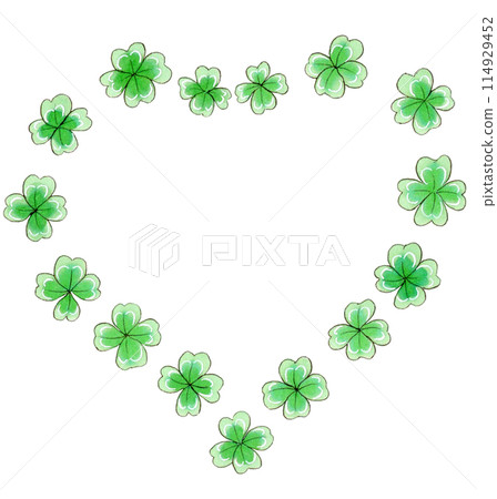 Clovers arranged in a heart shape, main line brown Clovers arranged in a heart shape, main line brown 114929452