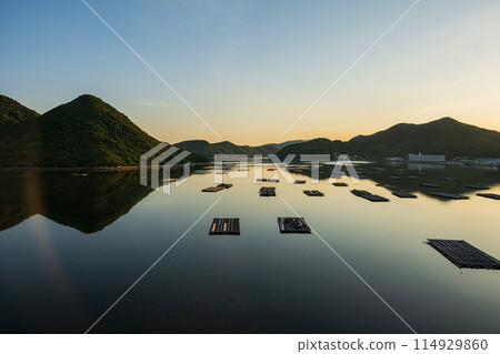 日本岡山縣備前市橛島美麗的夜景 日本岡山縣備前市橛島美麗的夜景 114929860