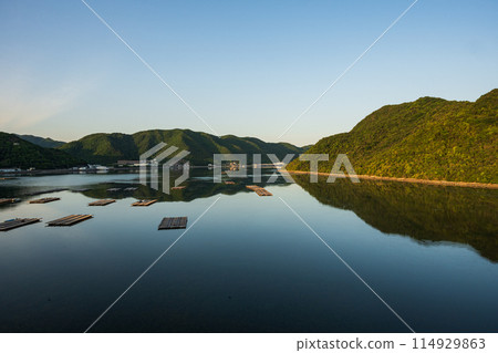 日本岡山縣備前市橛島美麗的夜景 114929863