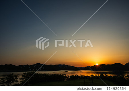 日本岡山縣備前市橛島美麗的夜景 日本岡山縣備前市橛島美麗的夜景 114929864