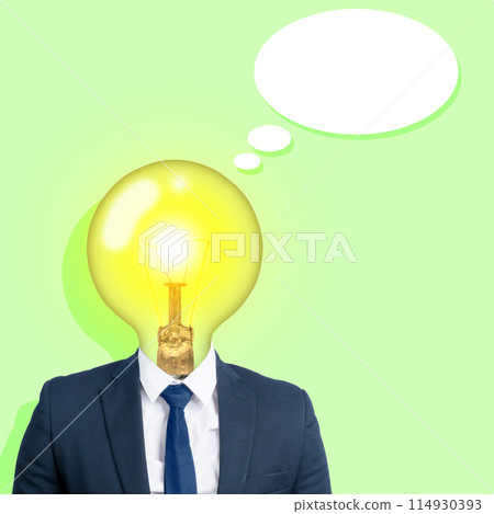 Business innovation concept with lightbulb head 114930393