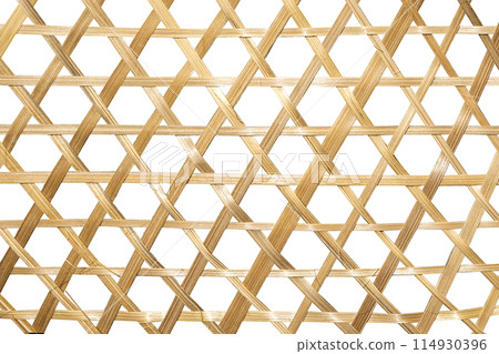Closeup view of handmade woven bamboo 114930396