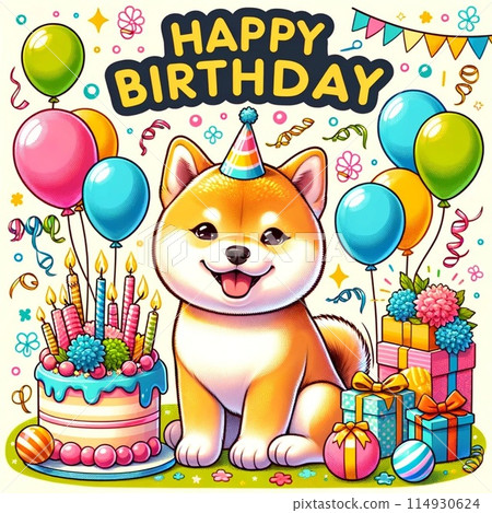 Shiba inu birthday card 114930624