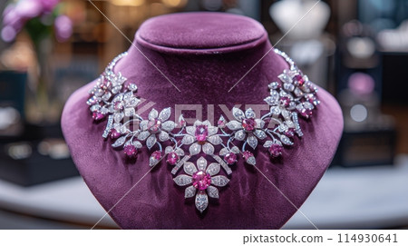 Necklace Displayed on Mannequin 114930641