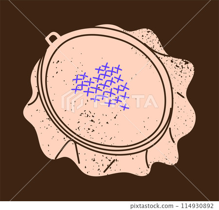 Hoop embroidery cross stitch vector Hoop embroidery cross stitch vector 114930892
