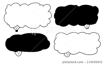 Illustration of people whose hair is a frame 114930932