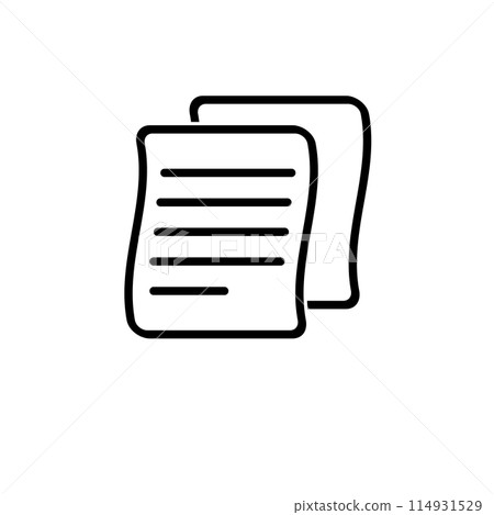 Paper Copy File, Document Solid Flat Vector Icon Isolated on White Background 114931529
