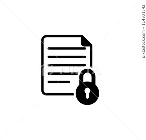 Locked Document Flat Vector Icon Locked Document Flat Vector Icon 114931542