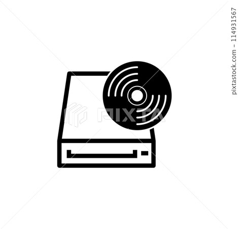 Computer Hardware, Portable Optical Drive Flat Vector Icon 114931567