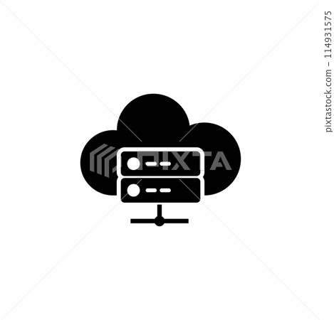 Web Cloud Computing Server, Hosting Database Flat Vector Icon Web Cloud Computing Server, Hosting Database Flat Vector Icon 114931575