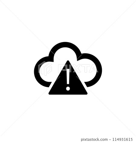 Warning Cloud Computing, Ddos Attack Flat Vector Icon Warning Cloud Computing, Ddos Attack Flat Vector Icon 114931615