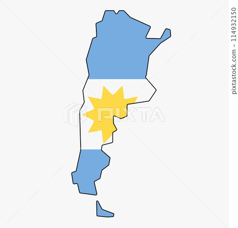 Outline drawing of Argentina flag map. Outline drawing of Argentina flag map. 114932150