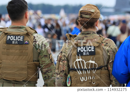 Military police on patrol at Yokota Air Base 114932275