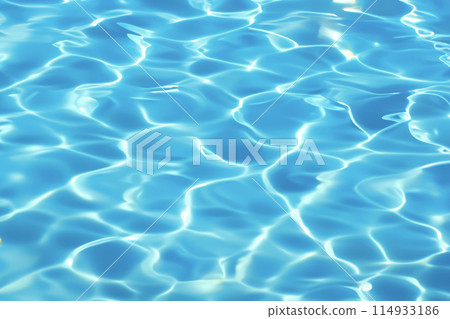 Blue pool water surface background 114933186