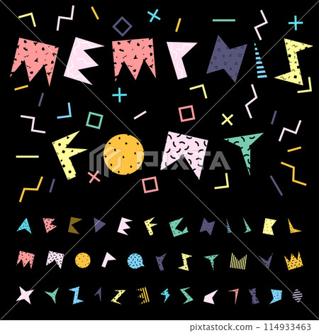 Funky vector alphabet. 114933463
