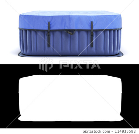 new covered Blue Portable Outdoor Pool 3d render on white with alpha 114933598