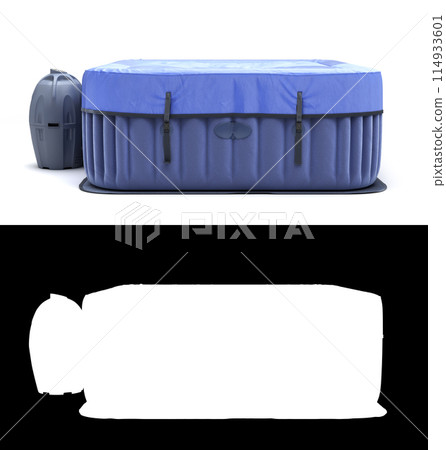 covered Blue Portable Outdoor with filter Pool 3d render on white with alpha covered Blue Portable Outdoor with filter Pool 3d render on white with alpha 114933601