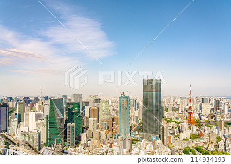 [東京] 清爽的藍天和市中心的街景 114934193