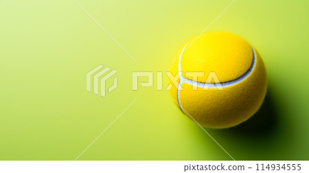 Yellow tennis ball on isolated background - AI generated image 114934555