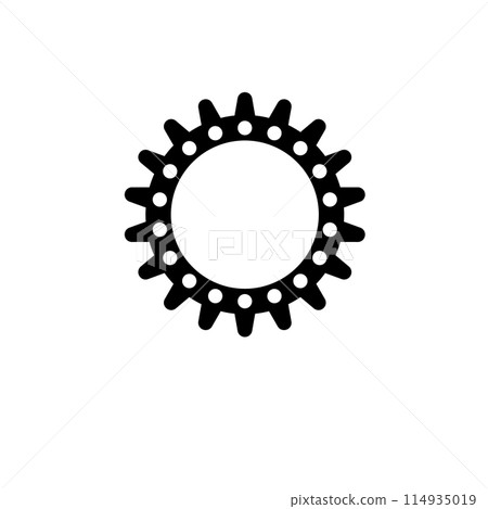 Gear, Mechanism Solid Flat Vector Icon Isolated on White Background 114935019