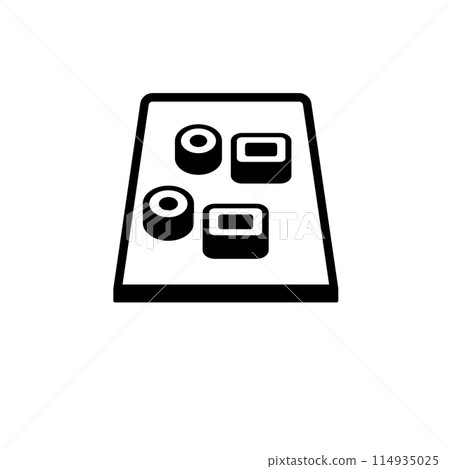 Sushi Roll, Sashimi Maki Solid Flat Vector Icon Isolated on White Background 114935025
