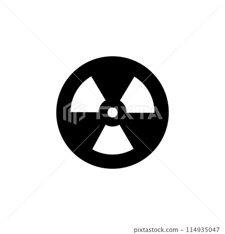 Radioactive Warning, Radiation Flat Vector Icon 114935047