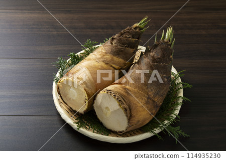 Bamboo shoots placed on a tray Bamboo shoots placed on a tray 114935230