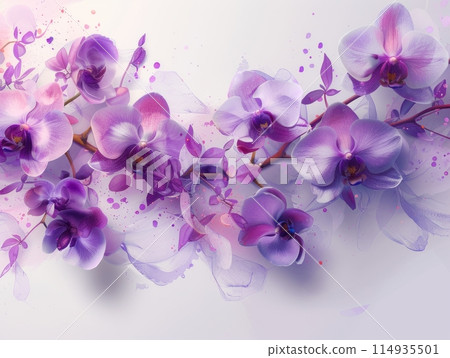 orchid flowers on a white background 114935501