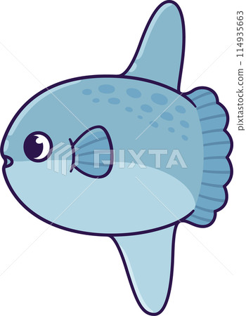Cute cartoon sunfish drawing Cute cartoon sunfish drawing 114935663