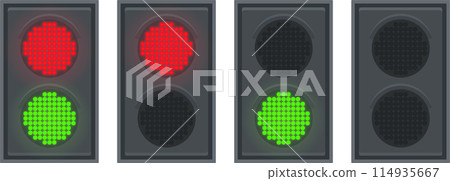 Red and green LED traffic light set 114935667