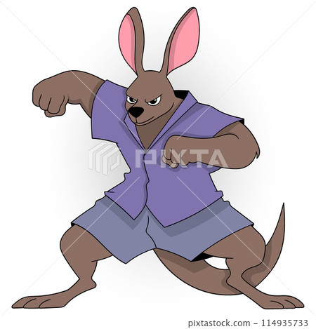 male kangaroo is preparing for a duel 114935733