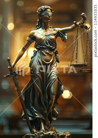lady justice classic over blurred background 114935835