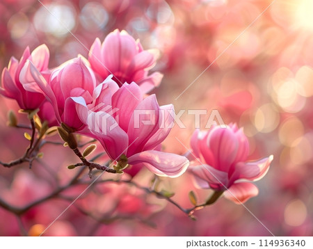 beautiful spring magnolia flowers 114936340